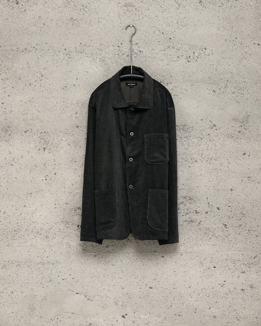 Three Pocket Jacket - Carbon Dyed Cotton/Linen Corduroy, Charcoal