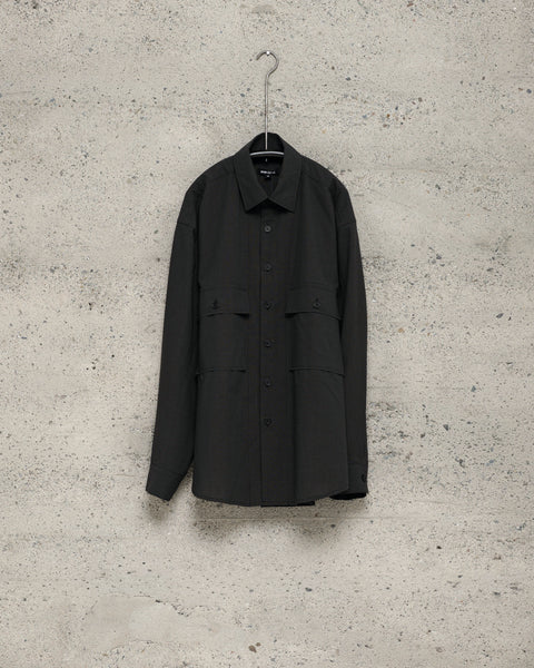 Big Shirt - Worsted Wool Check, Olive/Black – evan kinori