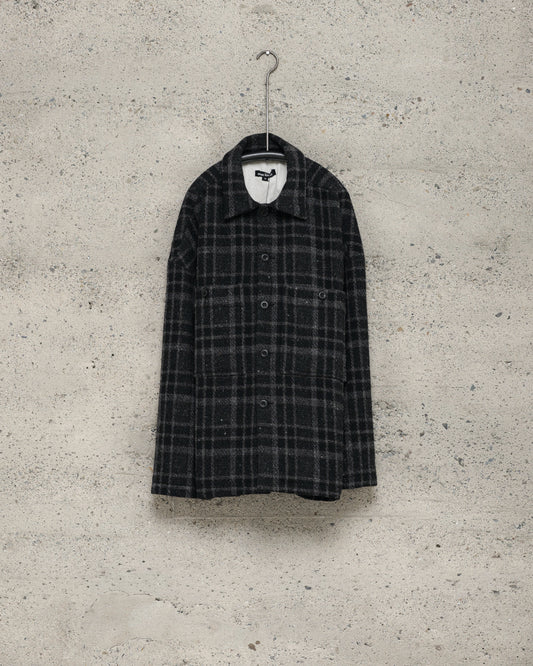 Field Shirt Two - Wool Tweed Check, Black/Grey