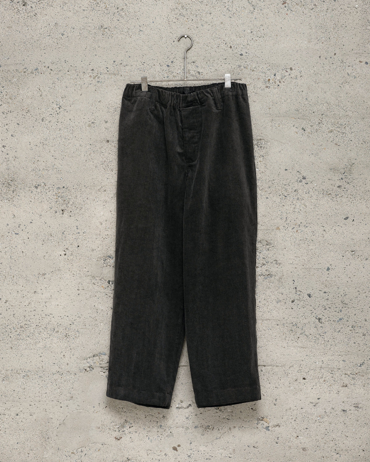 Elastic Pant - Carbon Dyed Cotton/Linen Corduroy, Charcoal