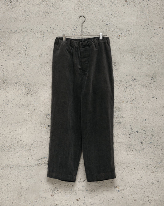 Elastic Pant - Carbon Dyed Cotton/Linen Corduroy, Charcoal