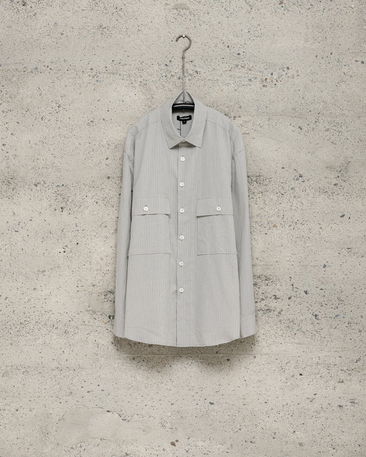 Big Shirt - Organic Cotton Stripe, Light Grey/Black