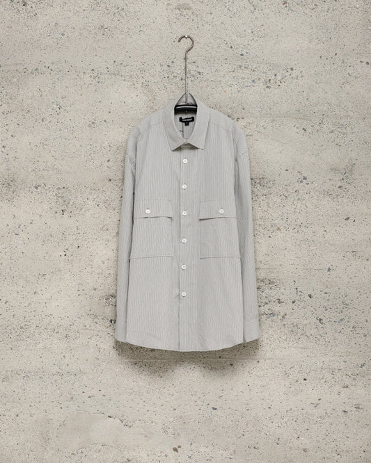 Big Shirt - Organic Cotton Stripe, Light Grey/Black
