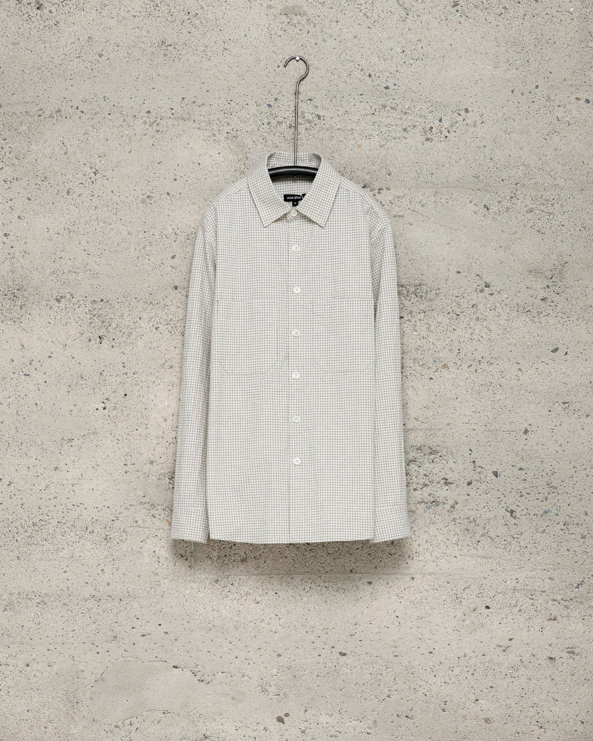 Two Pocket Shirt - Cotton Gridcloth, Natural/Black
