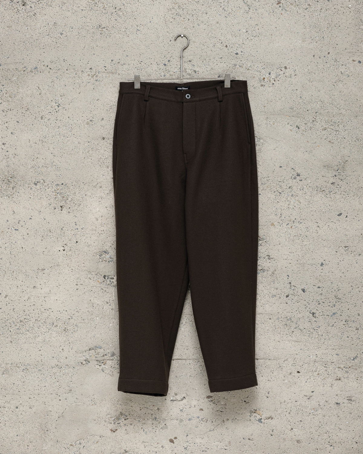 Single Pleat Pant - Heavy Wool Flannel, Dark Brown