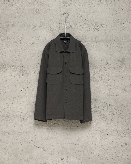 Field Shirt - Top Dyed Cotton Kersey, Olive Heather