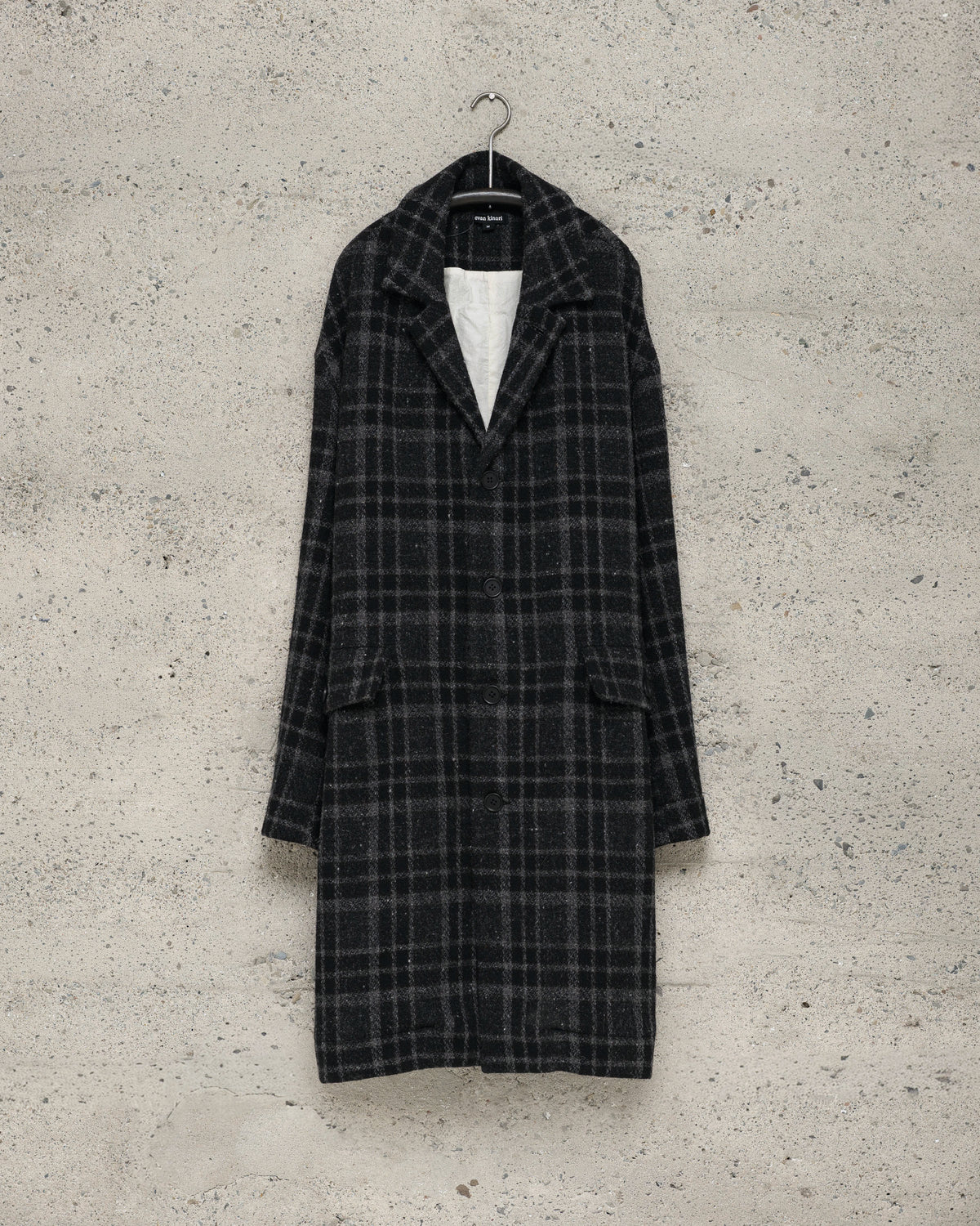 Big Coat - Wool Tweed Check, Black/Grey