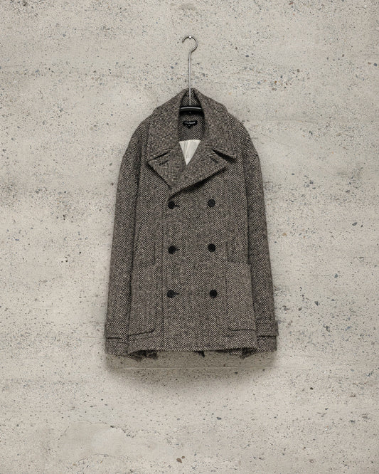 Peacoat - Irish Wool Herringbone, Natural/Black