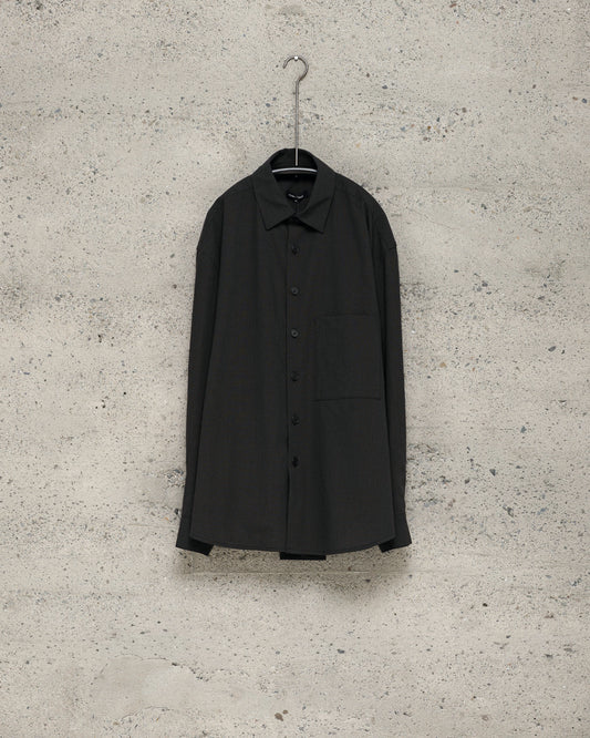 Big Shirt Two - Worsted Wool Check, Olive/Black