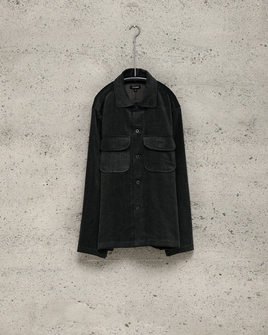 Field Shirt - Carbon Dyed Cotton/Linen Corduroy, Charcoal