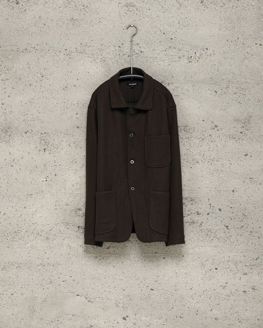 Three Pocket Jacket - Heavy Wool Flannel, Dark Brown