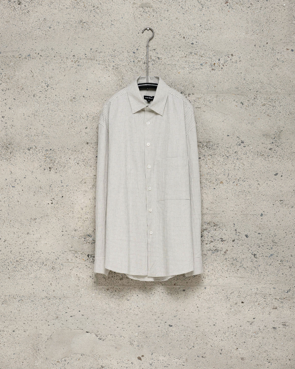 Big Shirt Two - Cotton Gridcloth, Natural/Black