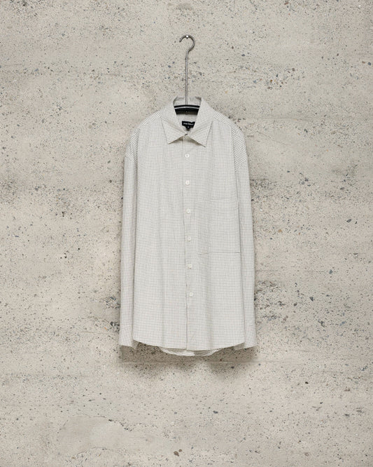 Big Shirt Two - Cotton Gridcloth, Natural/Black