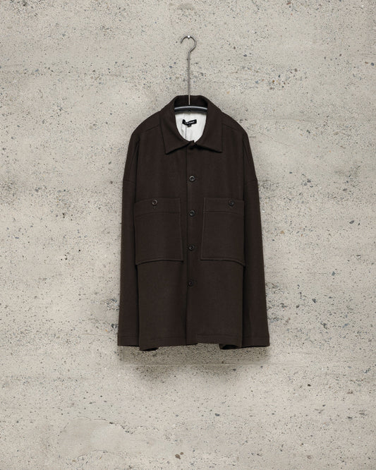 Field Shirt Two - Heavy Wool Flannel, Dark Brown