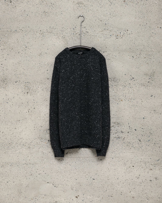 Crewneck Sweater - Wool/Cashmere Tweed, Black