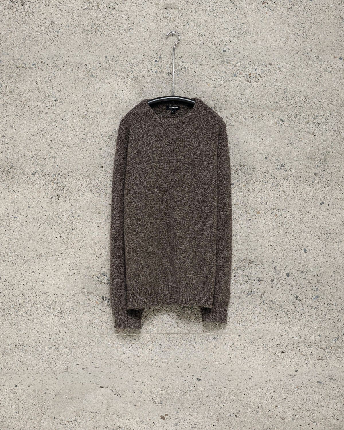 Crewneck Sweater - Wool Melange, Brown/Beige