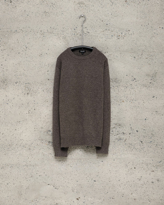 Crewneck Sweater - Wool Melange, Brown/Beige