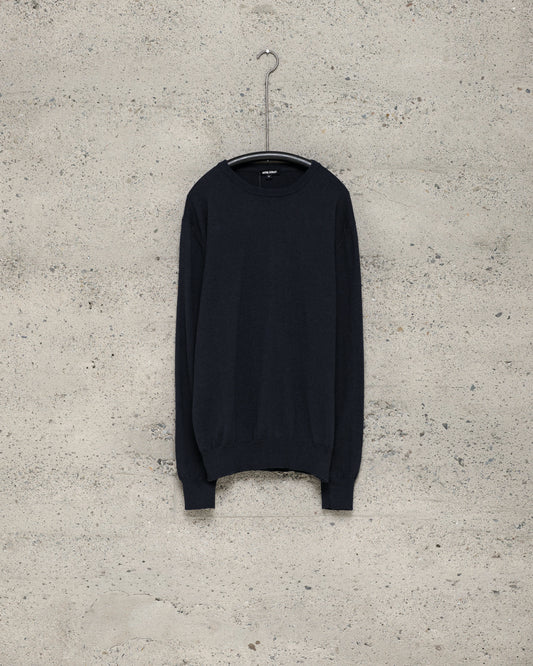 Thin Crewneck Sweater - Lightweight Wool/Cotton, Navy
