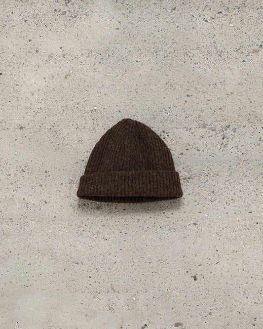 Knit Hat - Top Dyed Wool, Dark Olive