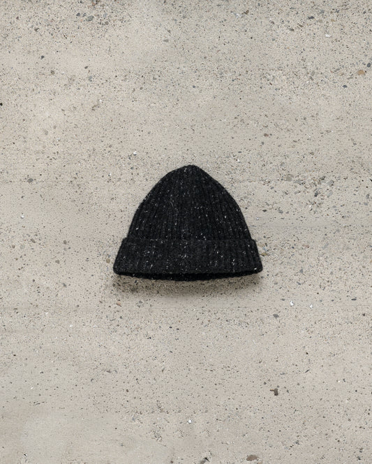 Knit Hat - Wool/Cashmere Tweed, Black