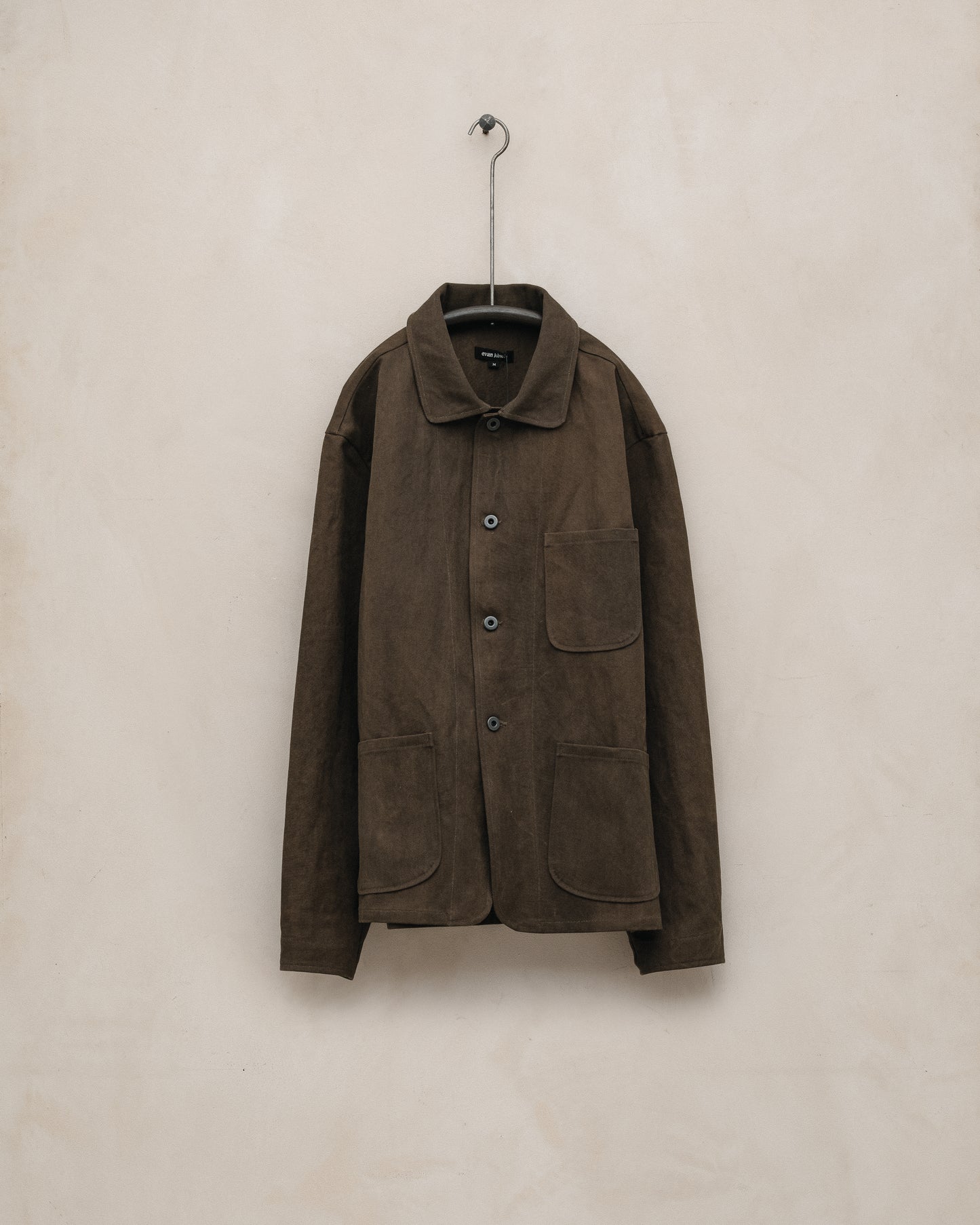 Three Pocket Jacket - Sumi Ink Cotton/Washi Canvas, Dark Olive