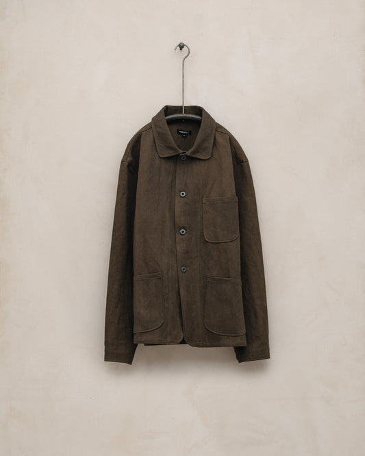 Three Pocket Jacket - Sumi Ink Cotton/Washi Canvas, Dark Olive