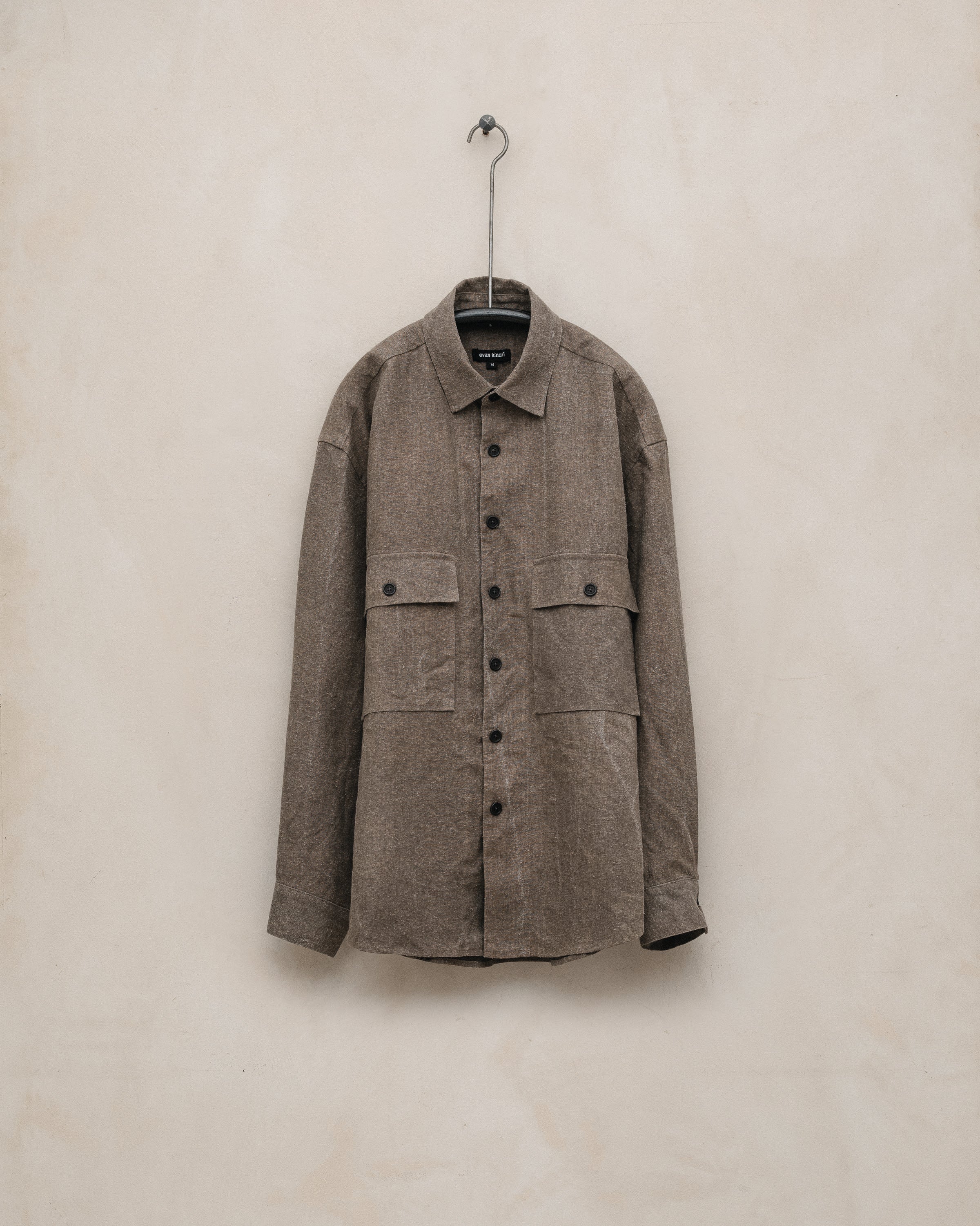 Big Shirt - Natural Dye Silk/Linen Broadcloth, Iron (Persimmon