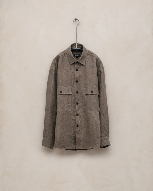 Big Shirt - Natural Dye Silk/Linen Broadcloth, Iron (Persimmon/Iron Natural Dye)