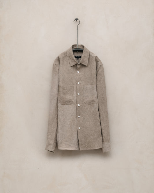 Two Pocket Shirt - Cold Dyed Hemp, Dark Beige