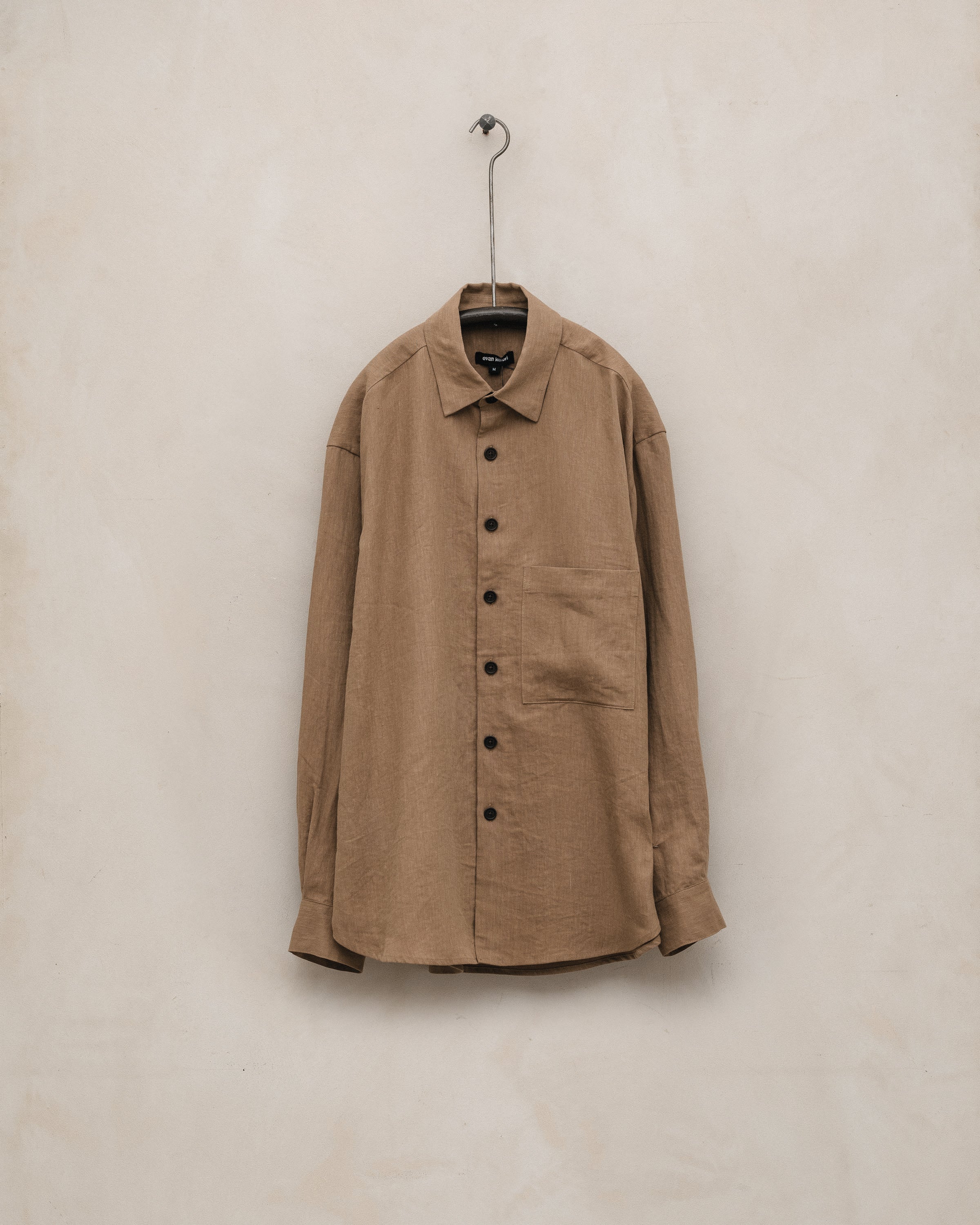 Big Shirt Two - Linen/Washi Twill, Faded Ochre – evan kinori