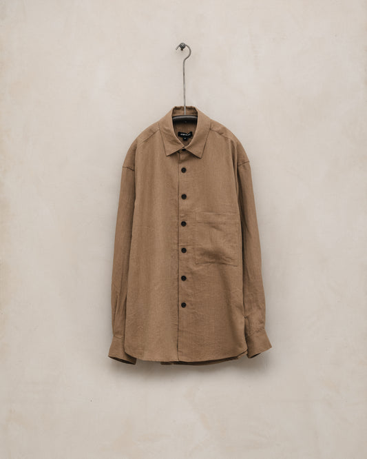 Big Shirt Two - Linen/Washi Twill, Faded Ochre