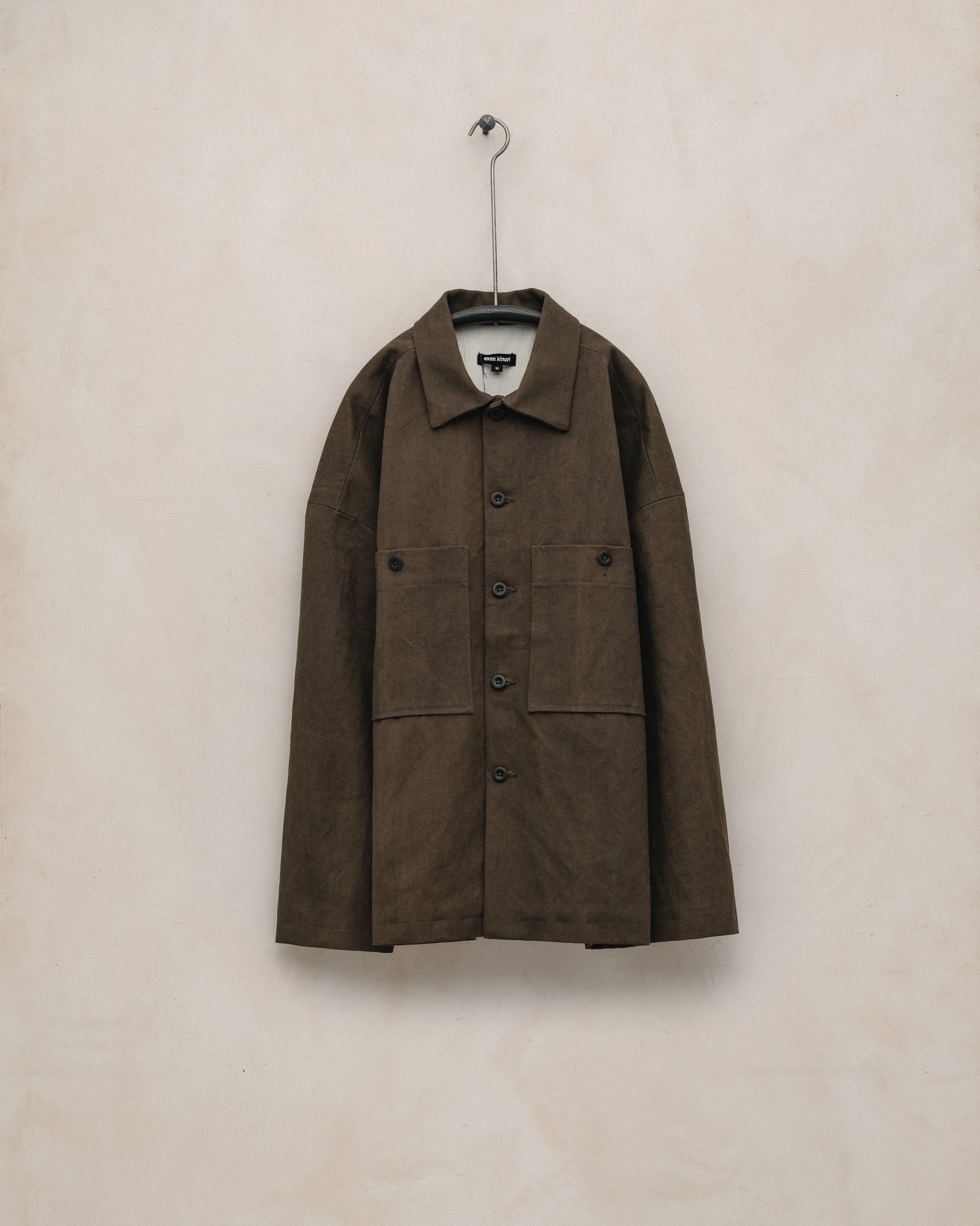 Zip Jacket - Sumi Ink Cotton/Washi Canvas, Dark Olive – evan kinori