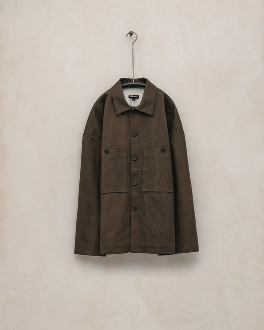 Field Shirt Two - Sumi Ink Cotton/Washi Canvas, Dark Olive