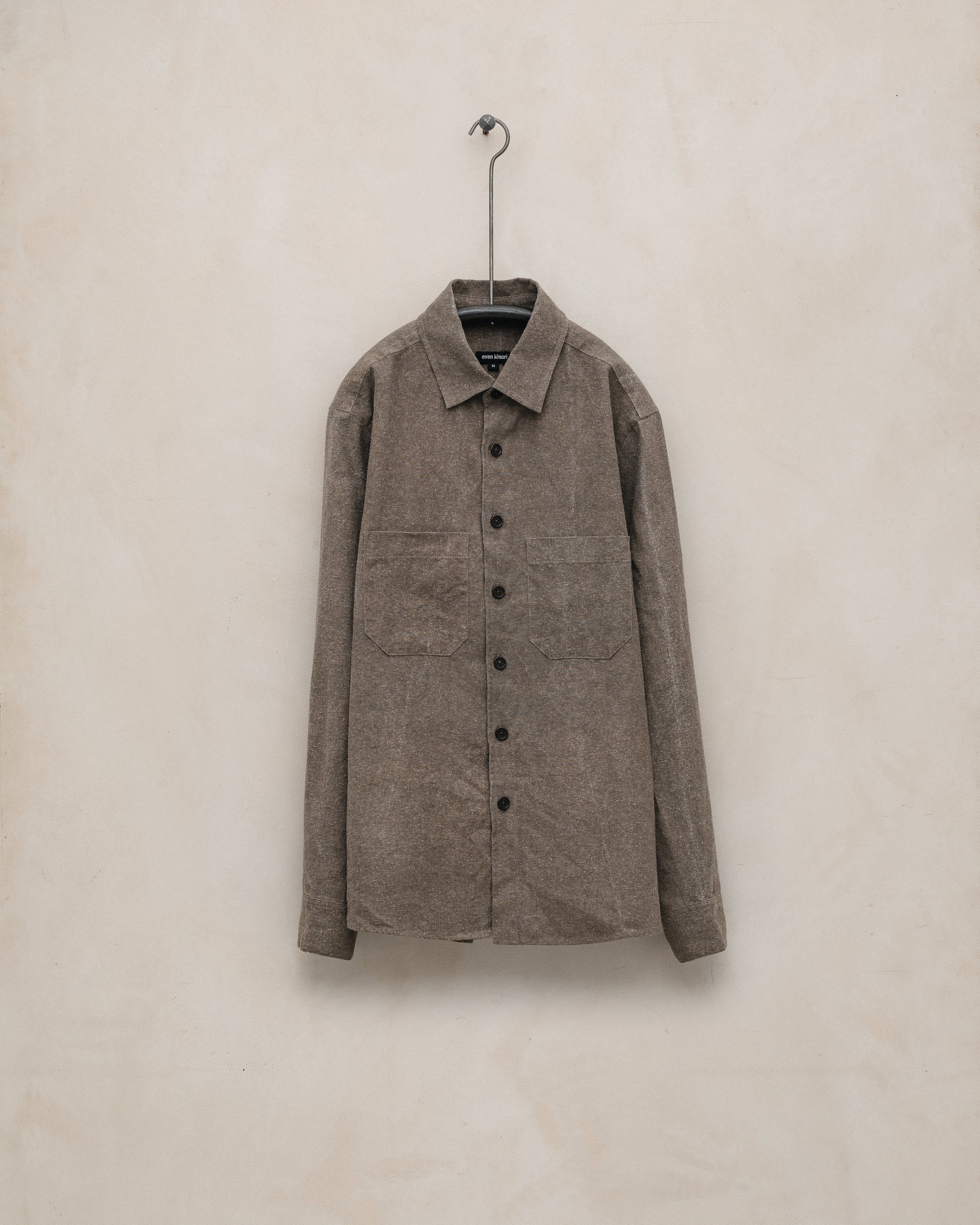 Big Shirt - Natural Dye Silk/Linen Broadcloth, Iron (Persimmon