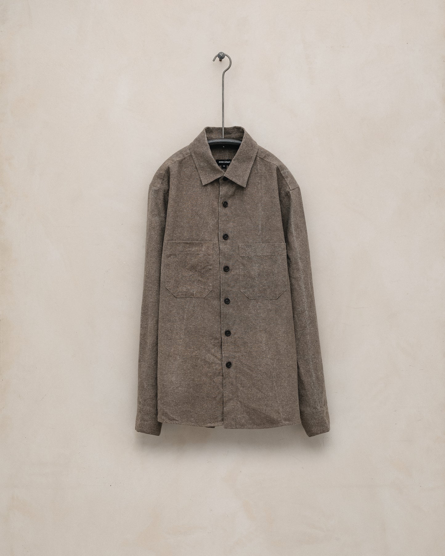 Two Pocket Shirt - Natural Dye Silk/Linen Broadcloth, Iron (Persimmon/Iron Natural Dye)