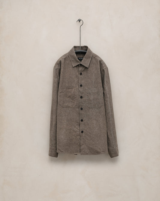 Two Pocket Shirt - Natural Dye Silk/Linen Broadcloth, Iron (Persimmon/Iron Natural Dye)