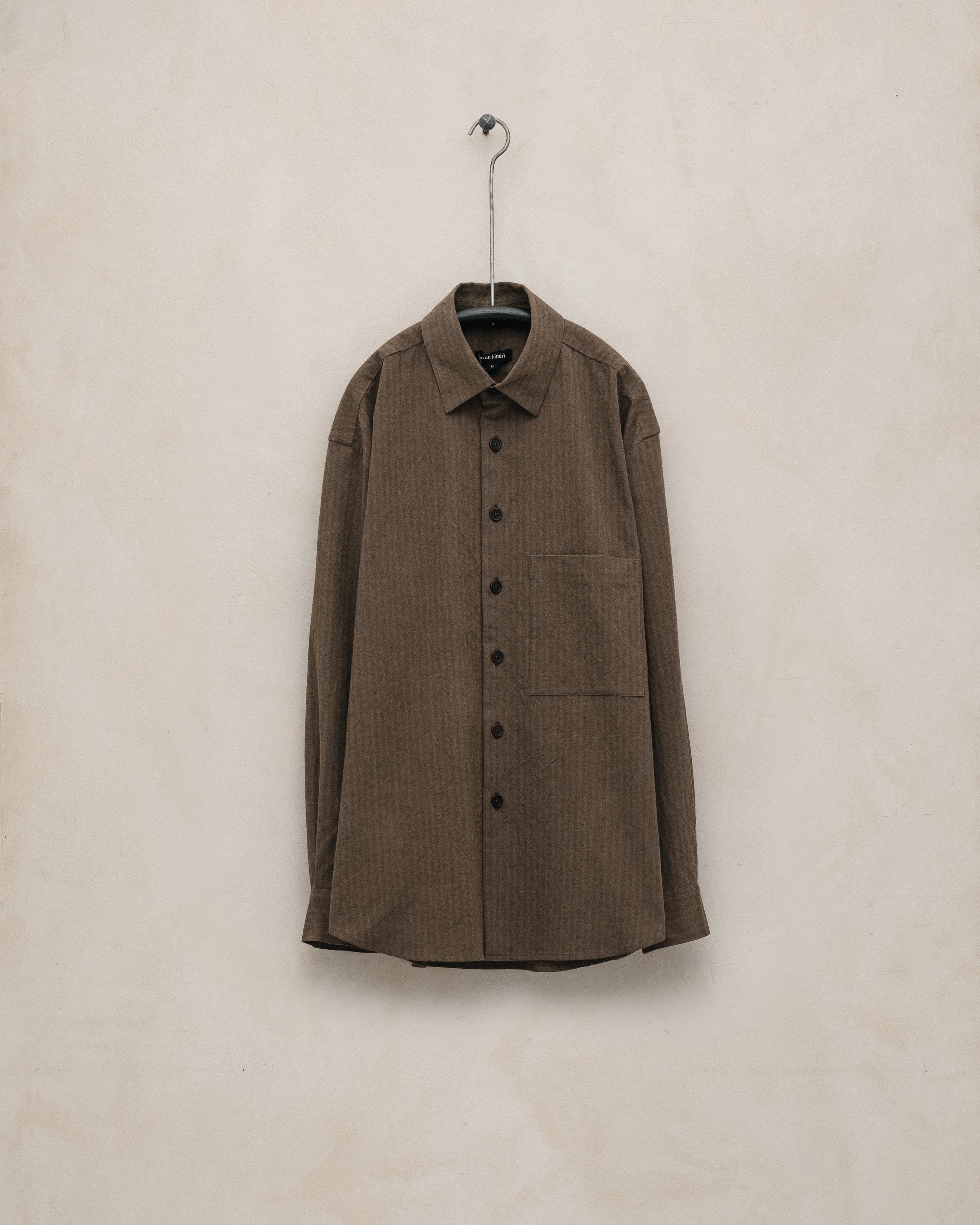 nyankoplage Botanical Dye Big シャツ Big Shirt - Cold Dyed Hemp, Dark Beige – evan kinori