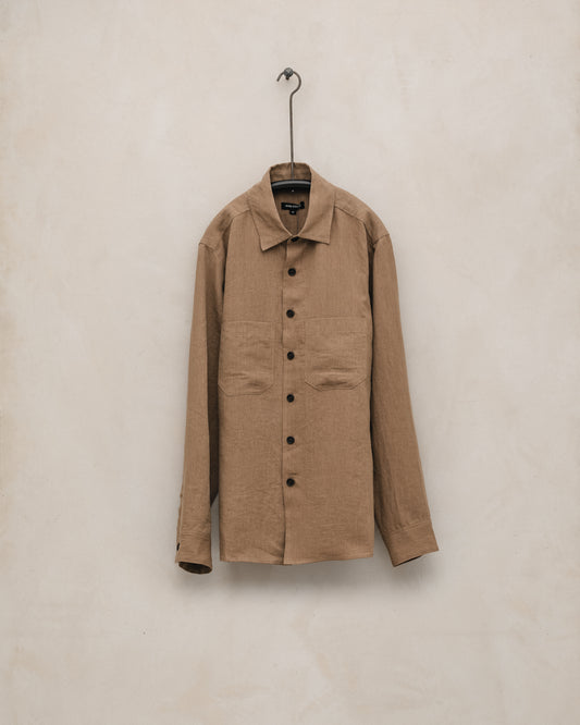 Two Pocket Shirt - Linen/Washi Twill, Faded Ochre