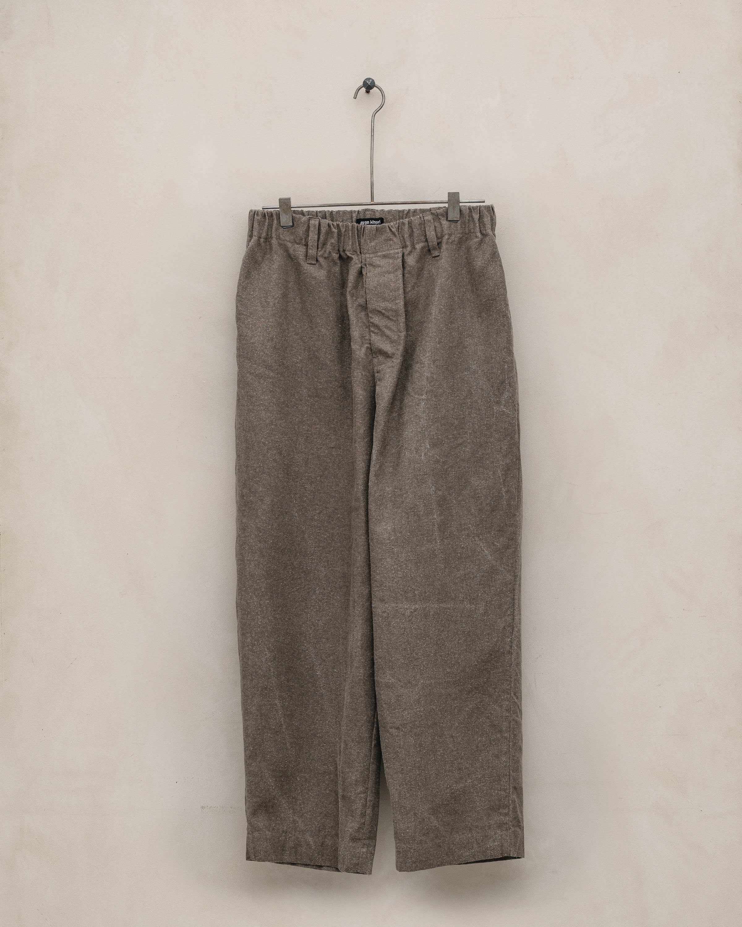 Elastic Pant - Natural Dye Silk/Linen Broadcloth, Iron (Persimmon
