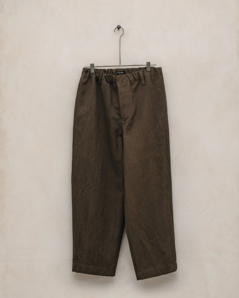 Elastic Pant - Sumi Ink Cotton/Washi Canvas, Dark Olive – evan kinori