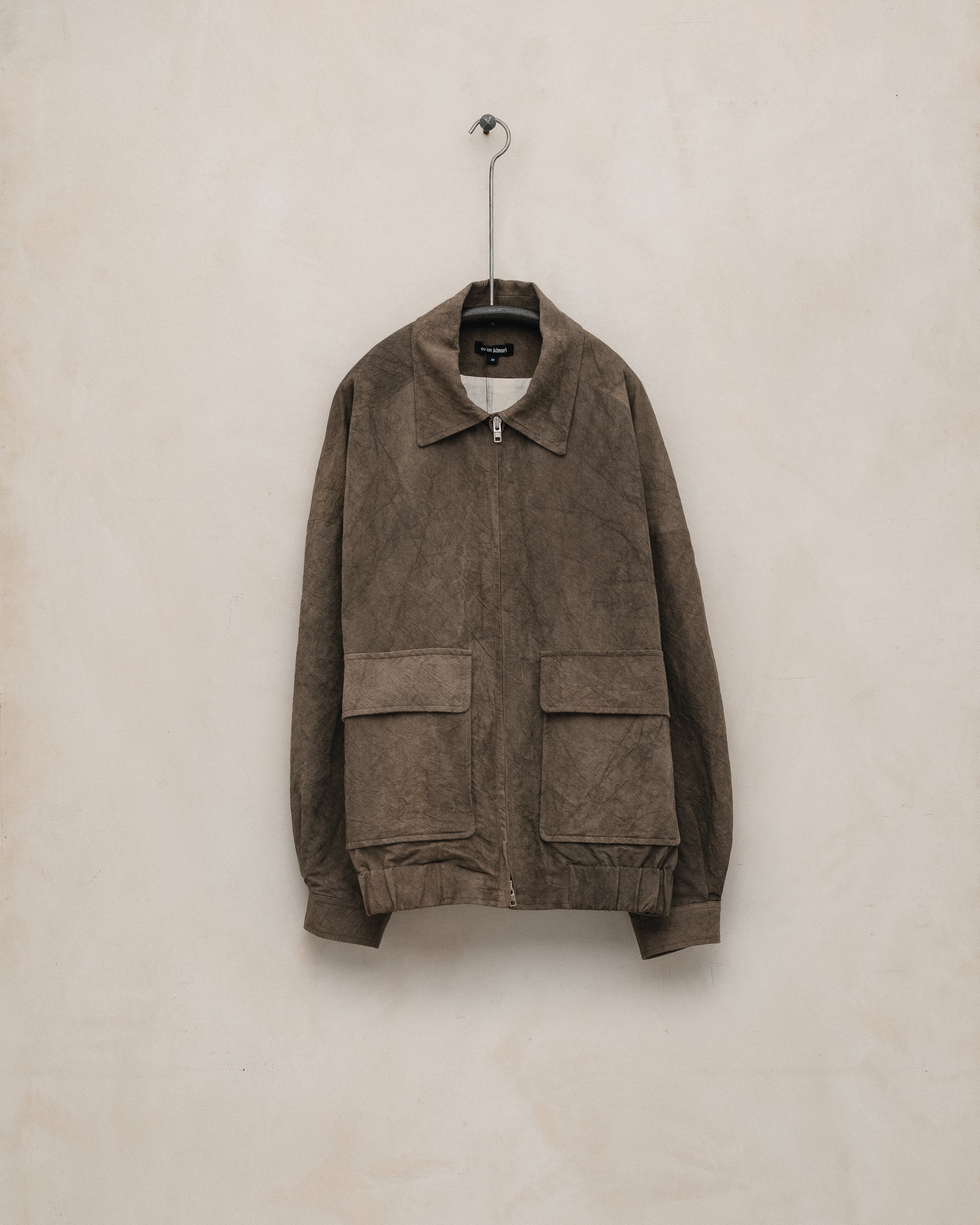 ジャケット・アウター archive CIVARIZE coating zip jacket vkei Zip Jacket Two - Natural Dye Cotton/Washi Twill, Brown (Persimmon