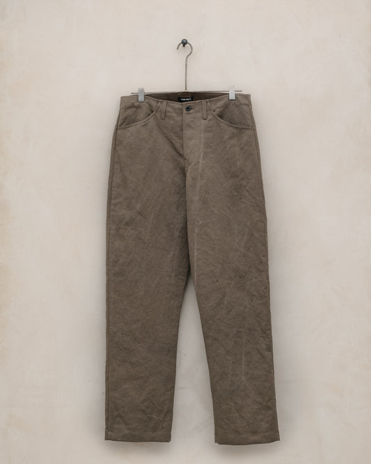 Four Pocket Pant - Natural Dye Cotton/Washi Herringbone, Iron (Persimmon/Iron Natural Dye)
