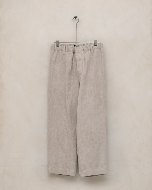 Elastic Pant - Cold Dyed Linen/Cotton Herringbone, Dark Beige (Cold Dye)