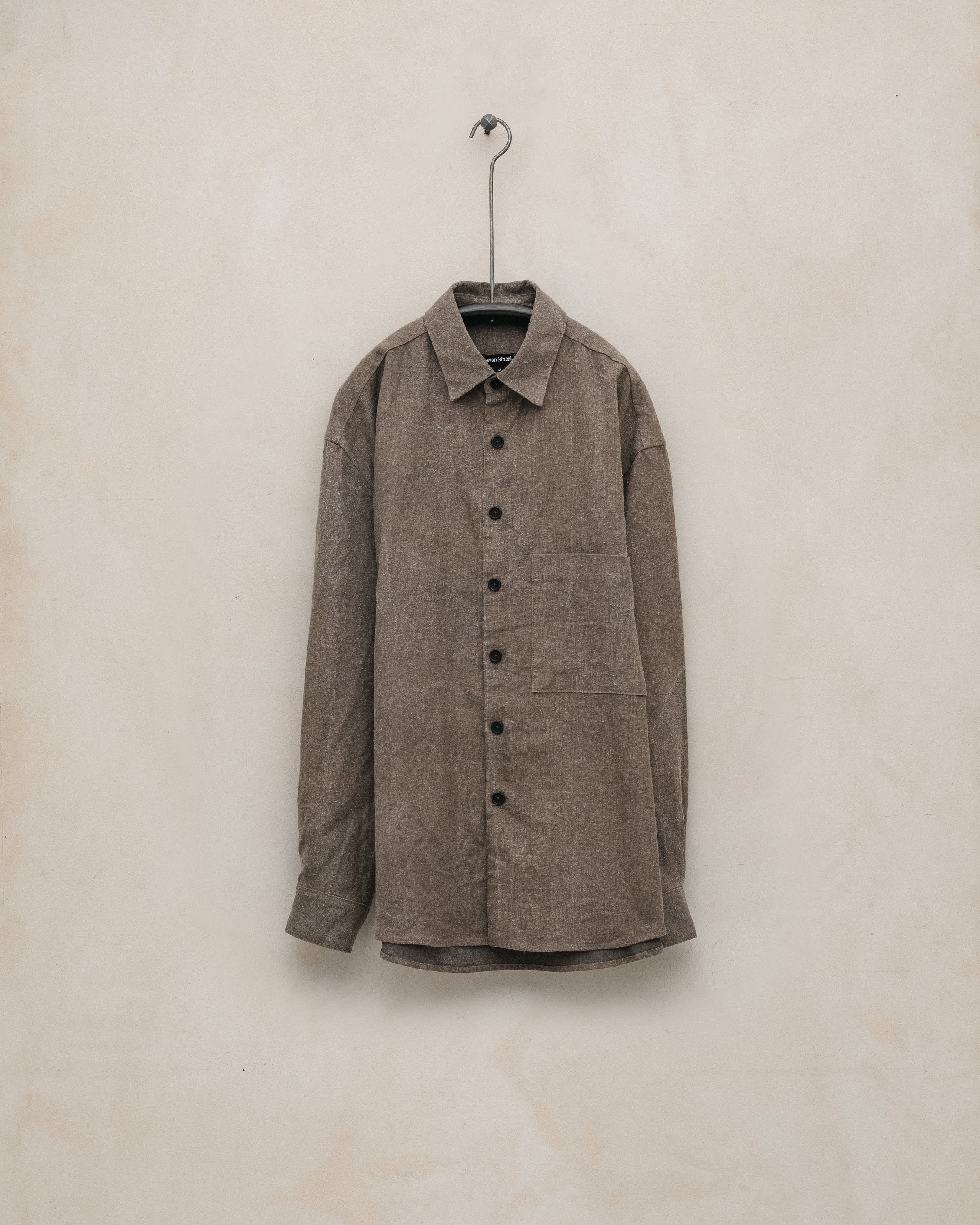 Big Shirt - Natural Dye Silk/Linen Broadcloth, Iron (Persimmon