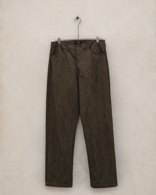 Four Pocket Pant - Sumi Ink Cotton/Washi Canvas, Dark Olive