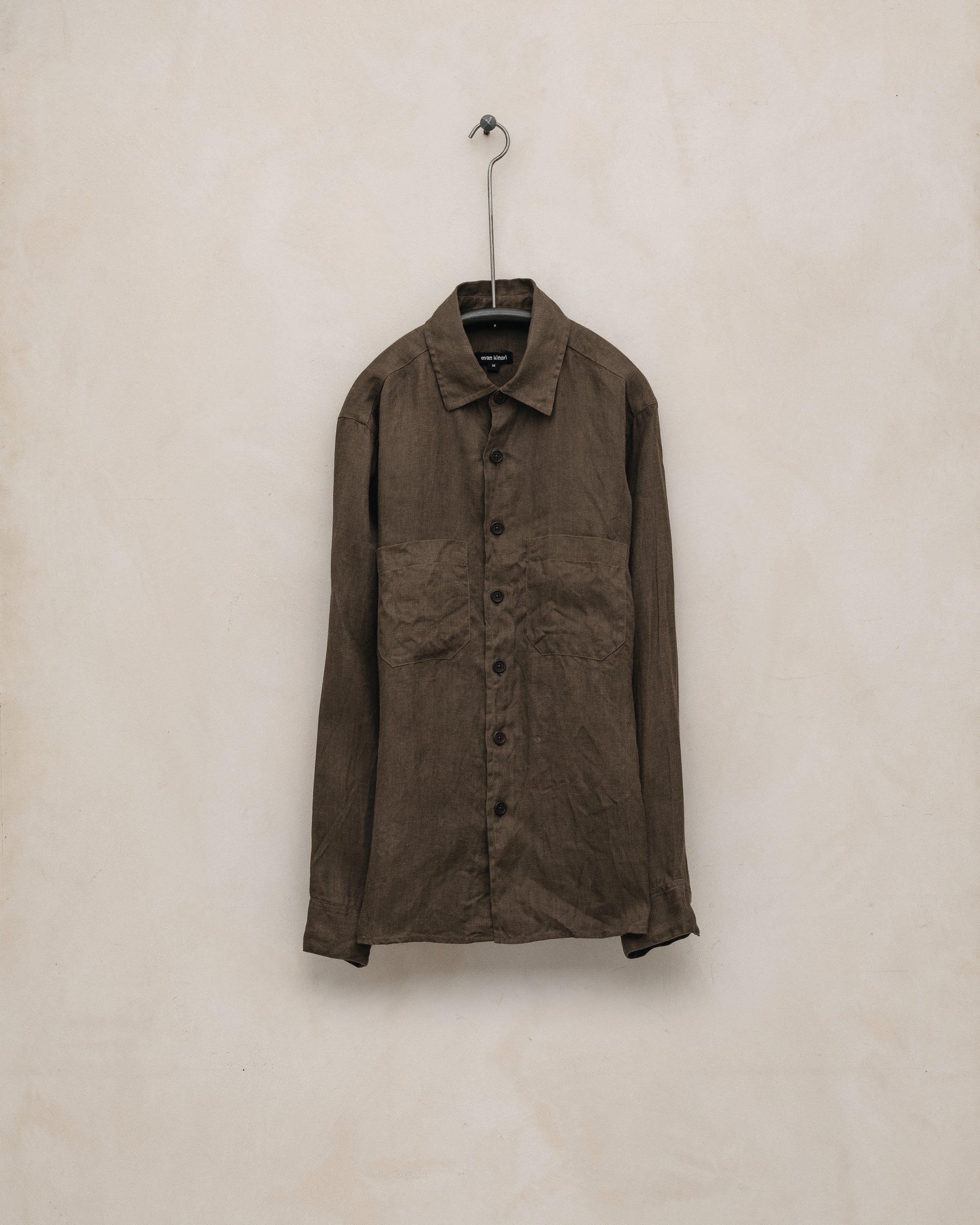 アメリヴィンテージ　PROTRUSIVE POCKET SHIRT Two Pocket Shirt - Sumi Ink Hemp Twill, Dark Olive – evan kinori
