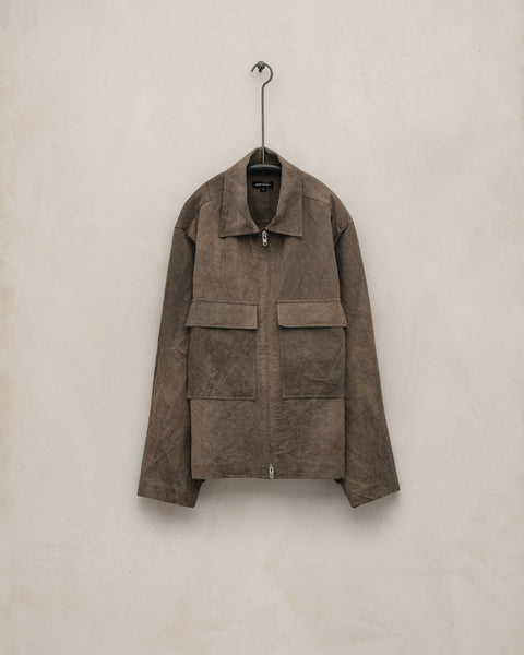 Zip Jacket - Natural Dye Cotton/Washi Twill, Brown (Persimmon/Iron Zip Jacket - Natural Dye Cotton/Washi Twill, Brown (Persimmon/Iron