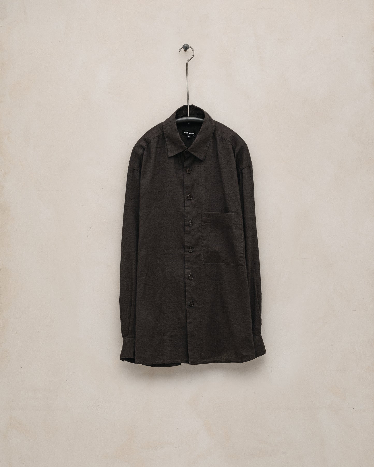 Big Shirt Two - Yarn Dyed Linen/Cotton Summercloth, Brown/Navy