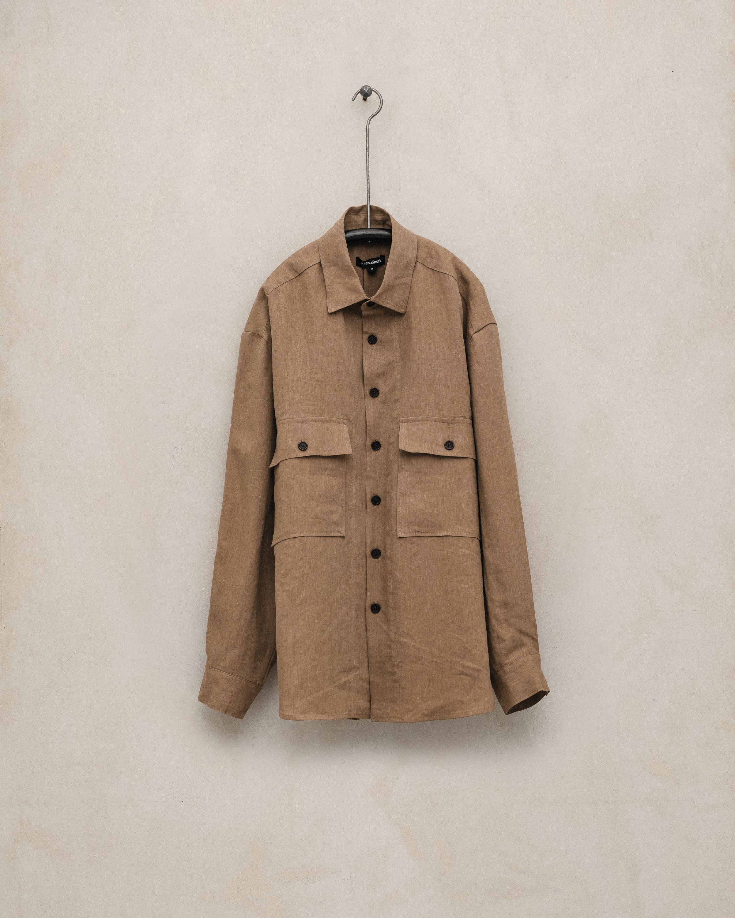 Big Shirt Two - Linen/Washi Twill, Faded Ochre – evan kinori Big Shirt Two - Linen/Washi Twill, Faded Ochre – evan kinori