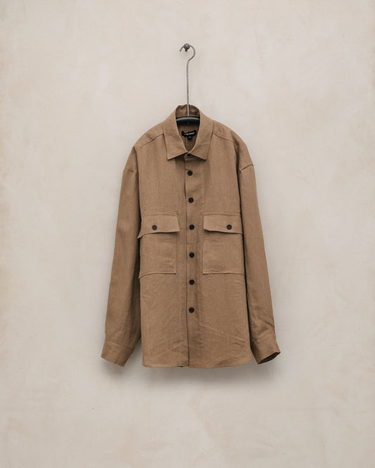 Big Shirt - Linen/Washi Twill, Faded Ochre